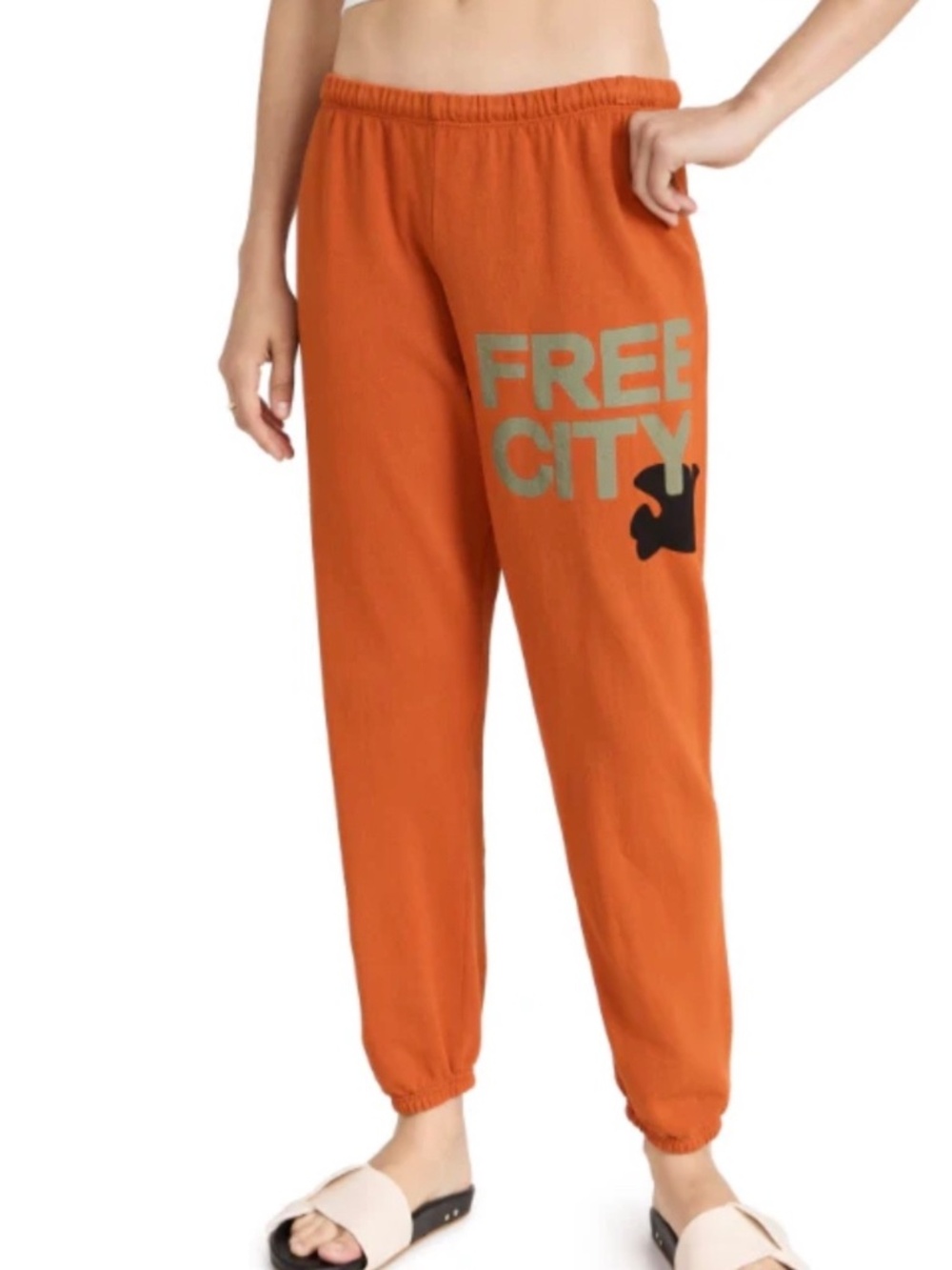 Free City Logo Sweatpants in Orange Machine Size XS NWOT